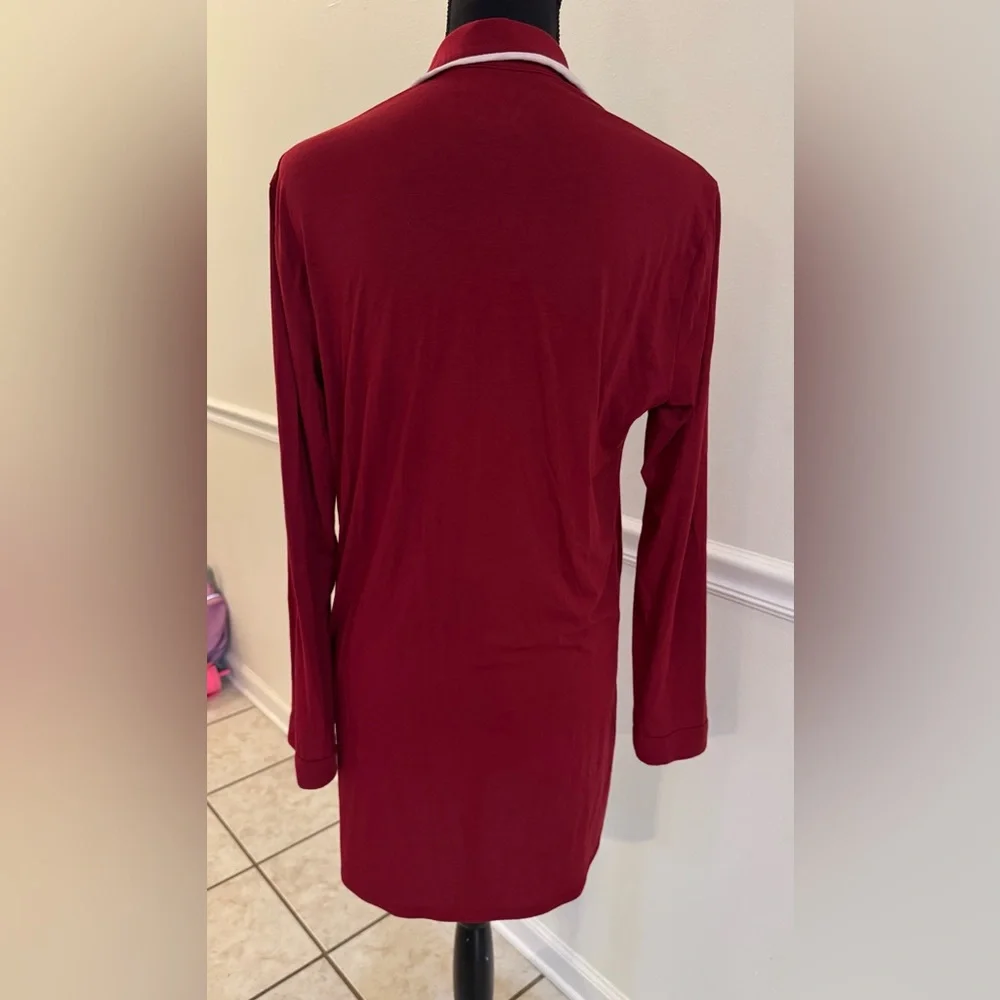 Victoria’s Secret Button-Down Sleep Shirt – Burgundy Red (Women’s Medium) - Picture 4 of 5